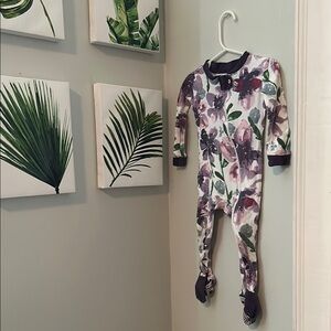 TWO Burts Bees Footie Pajamas